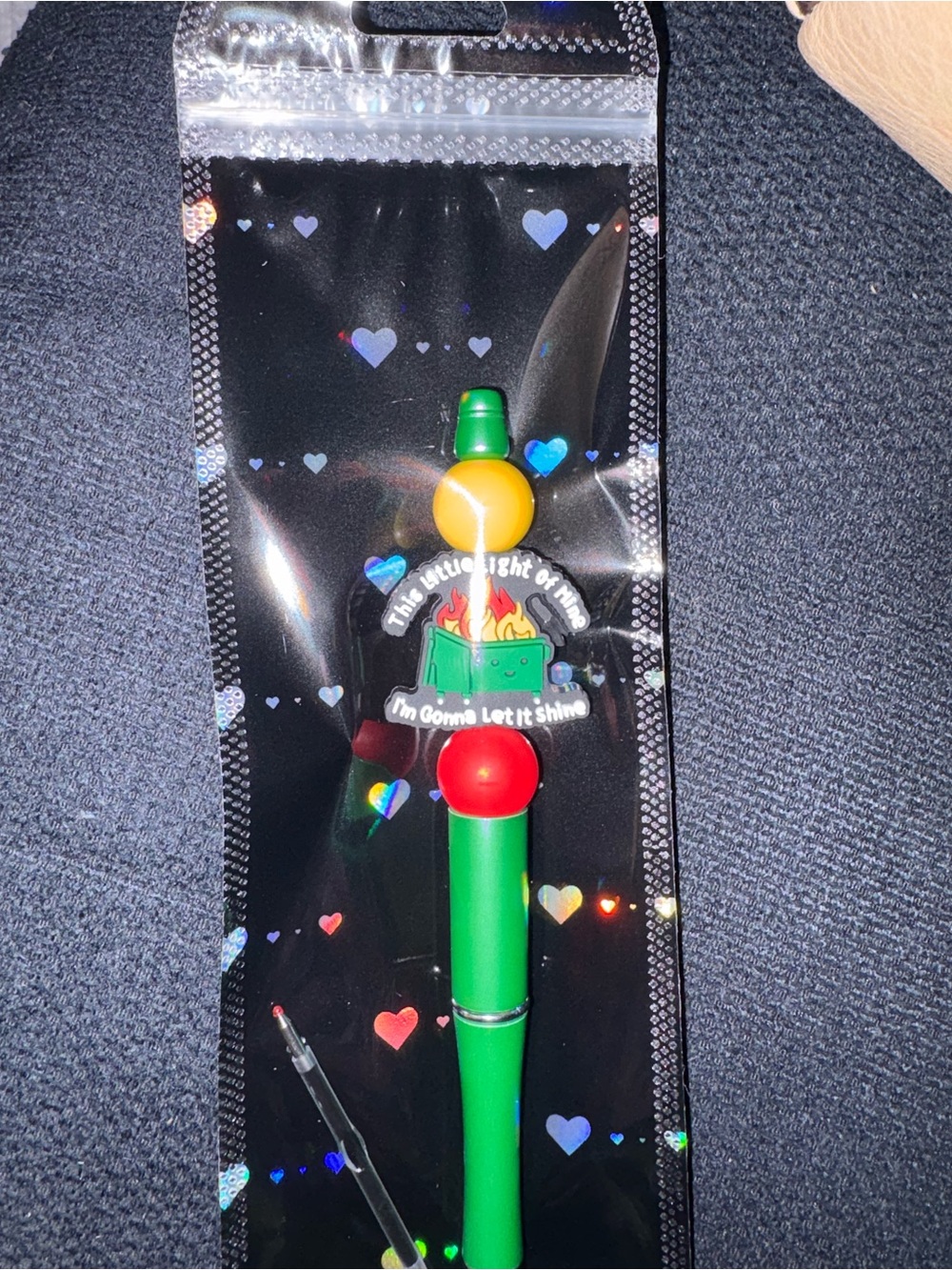 Kids Green Novelty Pen with Yellow & Red Accents